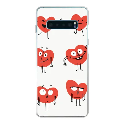Produktbild von MuchoWow® Handyhülle Schutzhülle Hülle für Samsung Galaxy S10 Plus Eine Illustration von neun Herzen mit Emotionen Silikon Softcase Handy Hülle - Schutzhülle