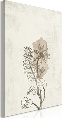 Produktbild von Italienischer Leinwand Leinwandbild - Outline of Nature (1 Part) Vertical 40x60 cm Blumen b-A-0585-b-a