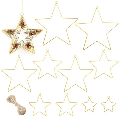 Immagine prodotto di Set di 10 stelle in metallo dorato per decorazioni