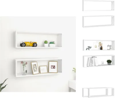 Produktbild von vidaXL Würfelregale 2 Stk. Weiß 80x15x26,5 cm Holzwerkstoff -  Wandregale