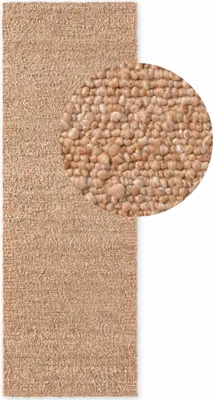 Produktbild von Ted Baker Kurzflor Teppich Läufer Portobello, Beige, handgemacht, weich - 80x200 cm