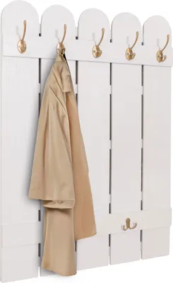 Produktbild von Wandgarderobe MCW-N95, Garderobe Garderobenpaneel, Paulownia 7 Haken 86x60cm  weiß