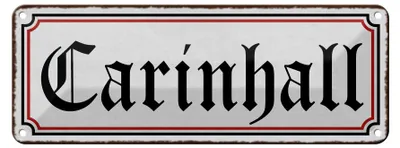 Produktbild von Blechschild Hinweis 27x10cm Carinhall weißes Schild