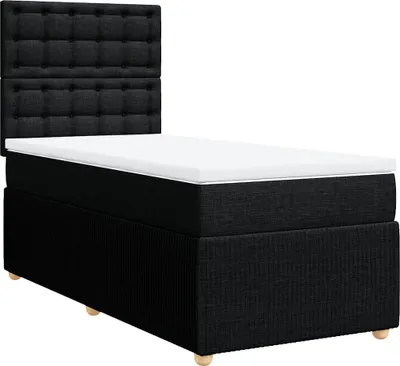 Produktbild von vidaXL Boxspringbett mit Matratze Schwarz 100x200 cm Stoff