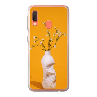 Produktbild von MuchoWow® Handyhülle Schutzhülle Hülle für Samsung Galaxy A20e Flasche - Blumenstrauß - Gelb Silikon Softcase Handy Hülle - Abdeckung