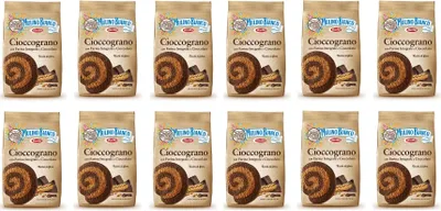Produktbild von 12x Mulino Bianco Cioccograno Vollkorn kekse mit schokolade 350g biscuits kuchen