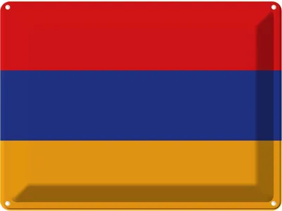 Produktbild von vianmo Blechschild 30x40 cm Armenien Armenia Flagge Fahne Wappen