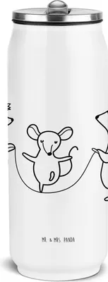 Produktbild von Mr. & Mrs. Panda Thermoflasche Igel Seilhüpfen - Weiß - Geschenk, Kindergarten, Seilspringen, Kinder, Edelstahl Trinkflasche, Maus, sport, Wasserflasche, Lustige Sprüche
