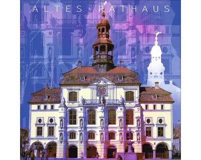 Produktbild von Glasbild Lüneburg altes Rathaus blau 20x20 cm
