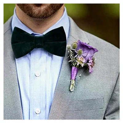Produktbild von Herrenfliege - Verstellbare Samtfliege Vorgebunden, einfarbige Fliegen mit Schmetterlingen für Hochzeiten und formelle Anlässe mit Geschenkbox