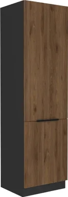 Produktbild von Kondela Küchenschrank für Einbaukühlschrank Menzo 60 LO-210 2F - Schwarz / Walnuss