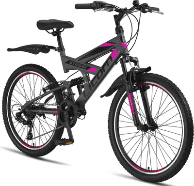 Produktbild von Licorne Bike Strong V Premium Mountainbike,Zoll:26;Farbe:Anthrazit/Rosa