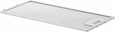 A metal filter for a kitchen hood, shown from a slightly elevated angle against a white background.