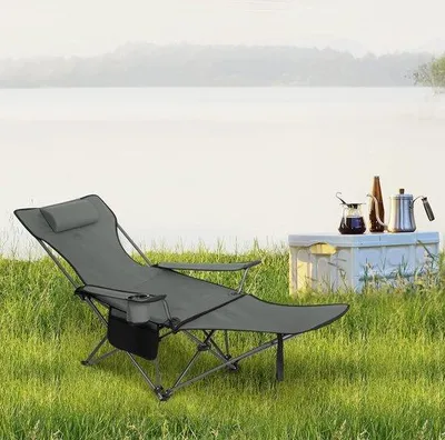 Produktbild von Famanu Campingstuhl Multifunktional - Klappstuhl mit Fußstütze und Tragetasche