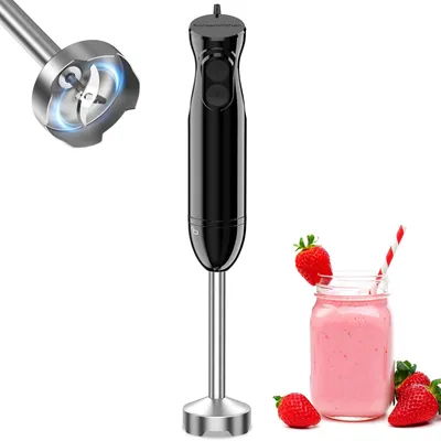 Zdjęcie produktu dla Ręczny mikser - Stal nierdzewna - 1000 W - 2 prędkości - Ergonomiczna rękojeść z gumy