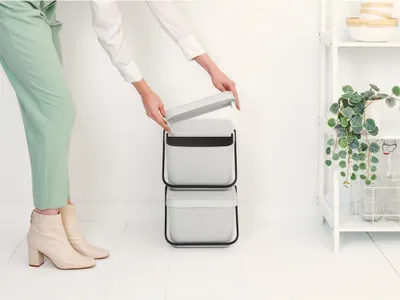 Produktbild von Brabantia Sort & Go, 20 l, Rechteckig, Kunststoff, Hellgrau, Manuell, Kunststoff