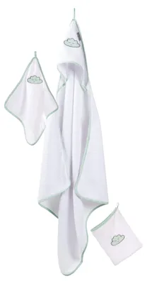 Produktbild von roba Handtuch Set 'Happy Cloud', 3tlg, Frottee, Kapuzenhandtuch, Handtuch 30x30 cm, Waschlappen