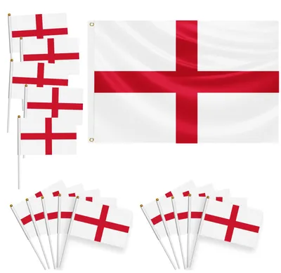 Flaggen-Set 16-tlg. 150x90 cm + 15 Handflaggen England