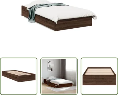Produktbild von The Living Store Bettgestell mit Schubladen Braun Eichen-Optik 75x190 cm