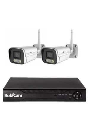 Zdjęcie produktu dla Zestaw kamer zewnętrznych, RobiCam, Bullet, rejestrator NVR