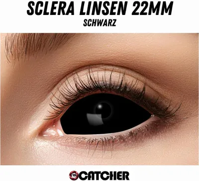 Produktbild von 1 Paar weiche Sclera Black Eye Kontaktlinsen 22mm Durchmesser