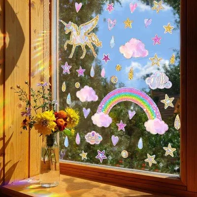Image de Film adhésif pour fenêtre arc-en-ciel, réfléchissant, anti-oiseaux