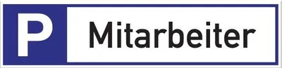 Produktbild von Parkplatzbeschilderung Parkplatz f.Mitarbeiter L460xB110mm Alu.weiß/blau/schwarz