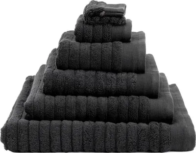 Produktbild von Heckett and Lane 1x VPE 3 st. Prestige Waschhandschuhe 16/21 Night Black Waschhandschuhe 16x21 Night-Black Gestreift