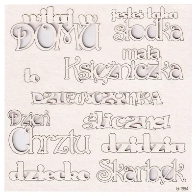 Immagine prodotto di TEKTURKA decorativa per scrapbooking - Scrapiniec È una bambina! Set di parole