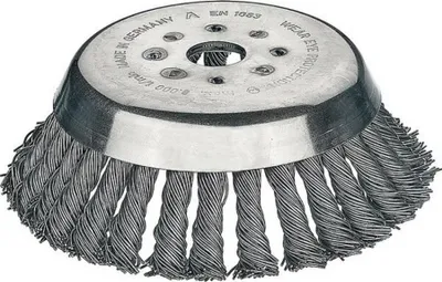 Image de Lessmann Kegelbürste gezopft 180 mm Aufnahme 25,4 mm, aus Stahldraht hochfest