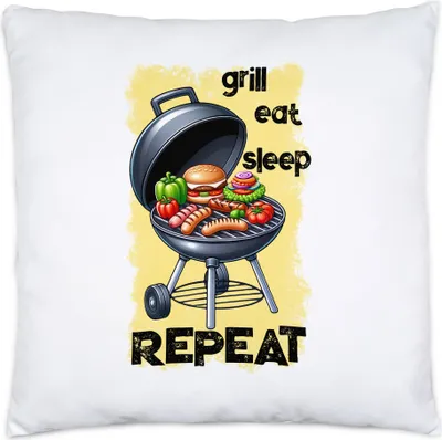 Produktbild von Grill Eat Sleep Repeat BBQ Grillen lustiges Grill Humor Kissen inkl. Füllung