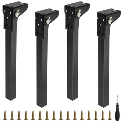 Immagine prodotto di Set di 4 gambe pieghevoli per tavolo - 60 cm - Metallo nero