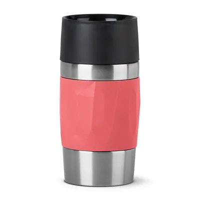 Immagine prodotto di tazza isolata emsa TRAVEL MUG compatta, 0,3 litri, isolamento rosso a doppia parete, corpo in acciaio inox, rivestito con - 1 pz