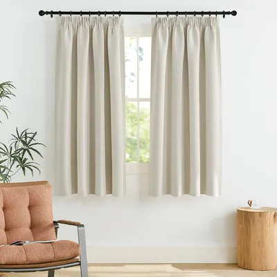 Produktbild von Kurze Gardinen für Schienensystem 2er Set H 160 x B 140 cm Hellbeige