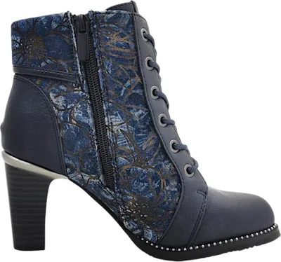 Imagen del producto de 2 Go Fashion: Botas de mujer, estilo botín, con cordones, color azul, para uso casual