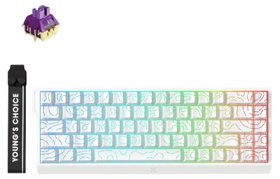 Obrázek produktu pro MCHOSE Ace 68 HE Magnetická herní klávesnice, 65%, USB-C, 8K, spínače TTC Dragon Lord Rapid Trigger, bílá