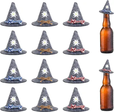 Imagen del producto de Sombreros mini de fieltro, 12 unidades, de colores variados, para la decoración de la mesa