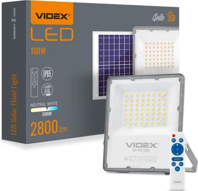 Immagine prodotto di Proiettore solare a LED Videx con lampada alogena, modalità automatica, 2800 lm, grado di protezione IP65 + telecomando