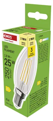 LED Lampe Filament Candle / E14 / 1,8 W (25 W) / 250 lm / Warmweiß