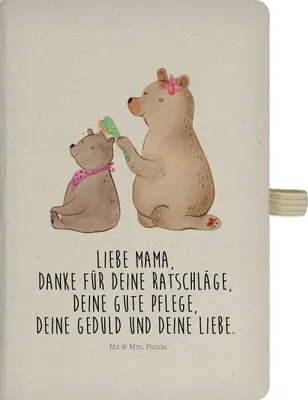 Produktbild von Mr. & Mrs. Panda Notizheft A5 Bär Kind - Transparent - Geschenk, notizbuch, Tagebuch, Muttertag, Journal, Mama, Hardcover, Familie, Mutter, Kladde