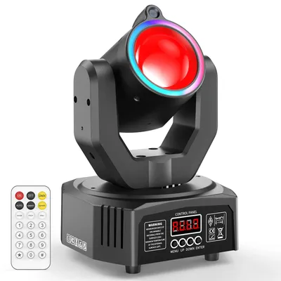 Produktbild von Mini 30W Moving Head Spot Licht - LED Bühnenstrahler - RGBW 4-in-1 - DMX512 13-Kanal - Soundaktiver Strobe Effekt - Für DJ, Disco, Party - EU Stecker