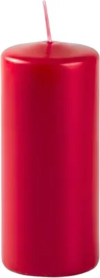Image de Bougies Risthò, couleur rouge indien, diamètre 5 cm, hauteur 12 cm, lot de 9