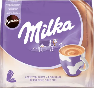 Produktbild von Senseo Milka Choco Pads, Schokoladengetränk, Kakaogetränk, Kaffeepads, 8 Pads für 8 Portionen, 112 g