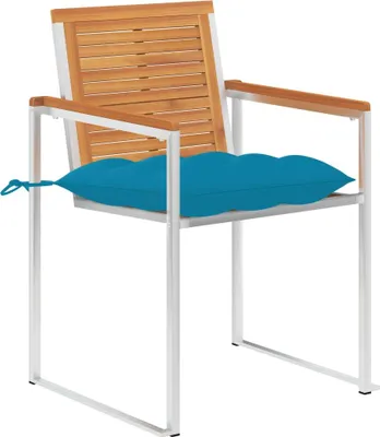 Immagine prodotto di vidaXL Sedie da giardino con cuscino 2 pz. Legno massiccio di acacia e acciaio