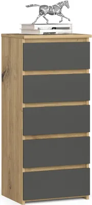 Produktbild von raumhirsch Kommode 40cm mit 5 Schubladen Schmaler Schrank Beistelltisch 35cm tief 92cm hoch