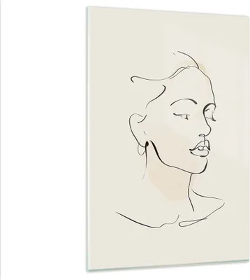 Produktbild von Bilder auf glas - Einteilig - Frau Zeichnung Linie - 80x120cm - Glasbilder - Wandbilder - Bilder - zum Aufhängen bereit - Wanddekoration aus Glas - Glas Bilder - Wandbild auf Glas - GPA80x120-5046