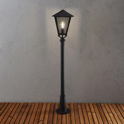 Produktbild von Konstsmide Benu Wegeleuchte schwarz lackiertes Aluminium, rauchfarbenes Acrylglas, Hand EU 436-750