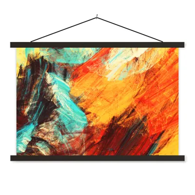 Produktbild von MuchoWow® Textilposter Gemälde - Abstrakt - Öl 120x80 cm mit schwarzem Rahmen - Wanddeko
