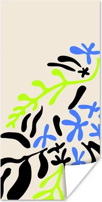Produktbild von MuchoWow® Poster Blatt - Abstrakt - Muster 75x150 cm - Dekoration für die Wände