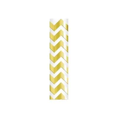 Produktbild von Papierstrohhalm Chevron gold VE=24 Stück